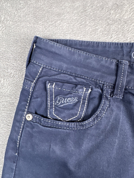 Y2K Guess Navy Blue Denim Mini Skirt with Sequin Pocket S4-6