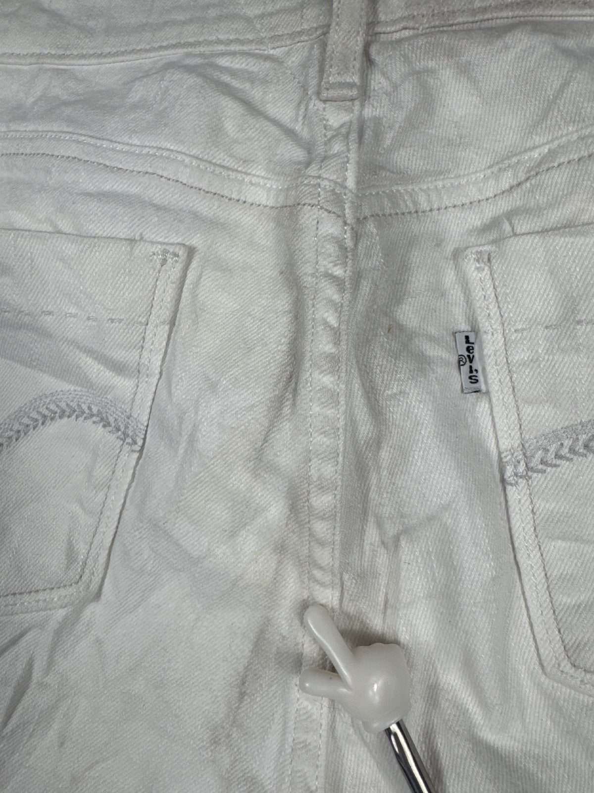 Levi's White Denim Bermuda Shorts W30 (approx)