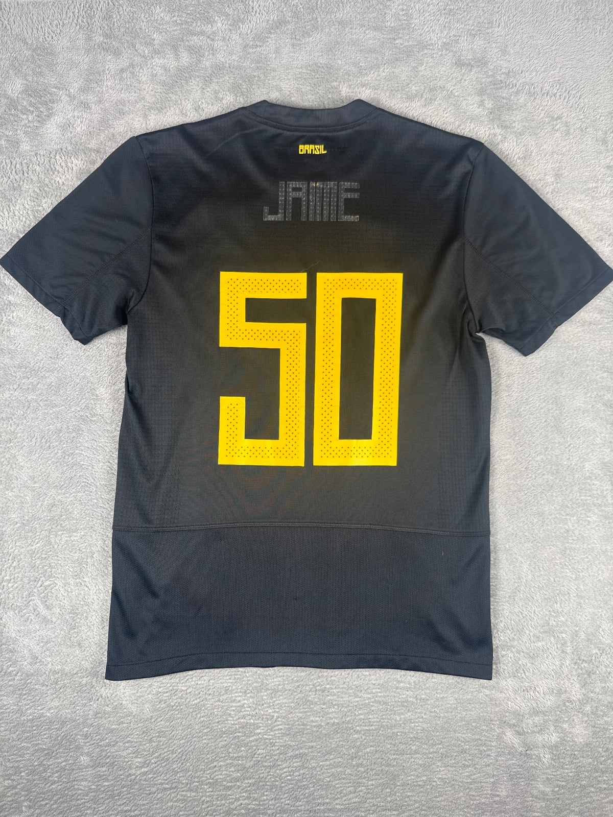 Nike Brazil Football Jersey Black Yellow 50 Dri-Fit - Medium