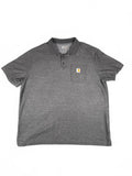 Carhartt Men's Grey Polo Shirt with Chest Pocket, Size 2XL