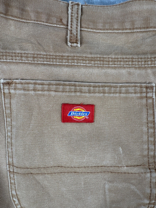 Dickies Brown Carpenter Pants with Frayed Hem Size 40x32
