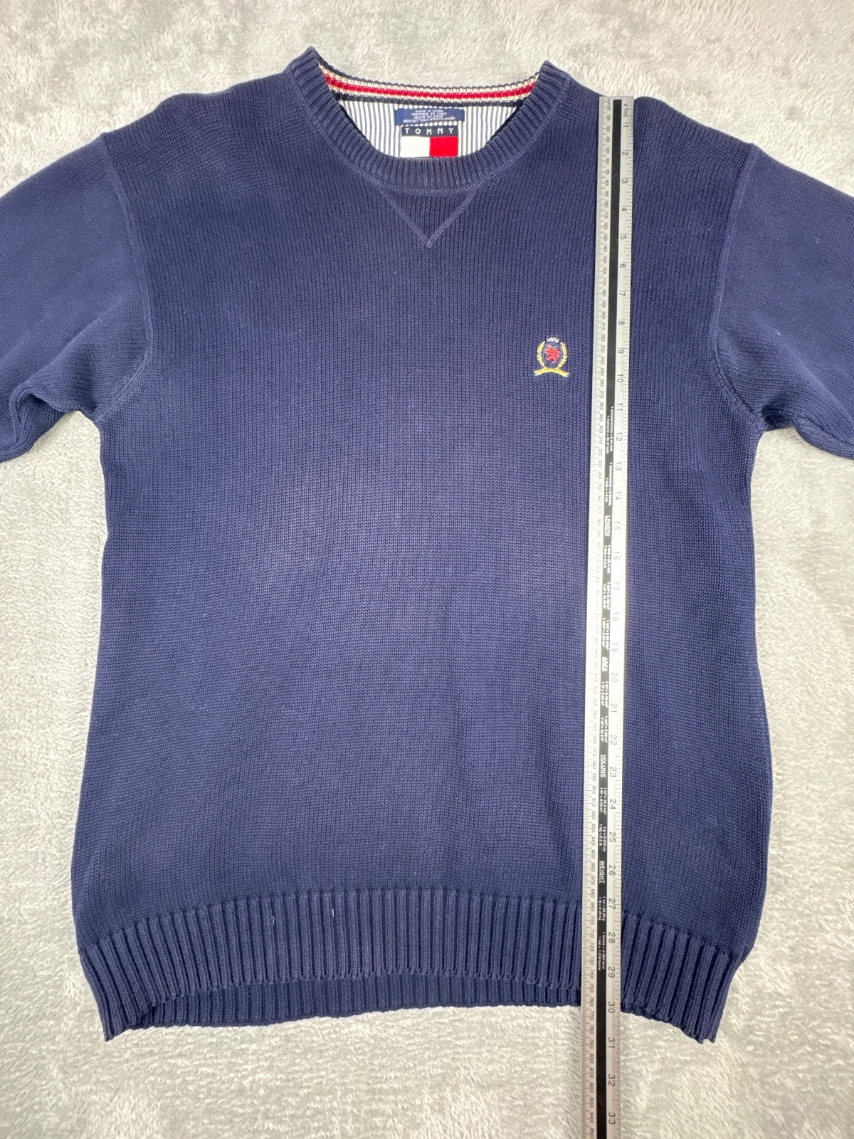Tommy Hilfiger Navy Blue Cotton Crew Neck Sweater Size XL