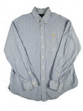 Ralph Lauren Custom Fit Blue and White Striped Shirt Size L