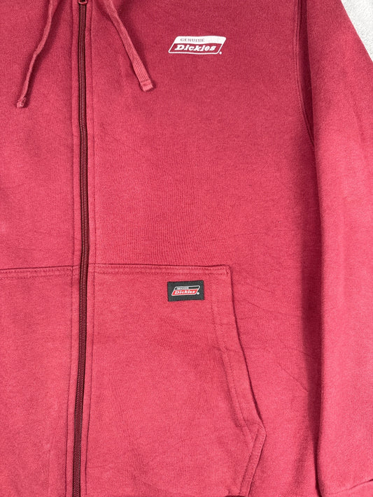 Dickies Genuine Burgundy Zip-Up Hoodie Sweatshirt, Medium