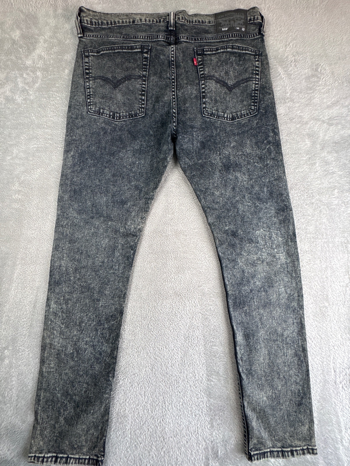 Levi's 510 Black Acid Wash Skinny Jeans W36 L32