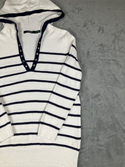 Lauren Ralph Lauren Hooded Striped Sweater Size Medium