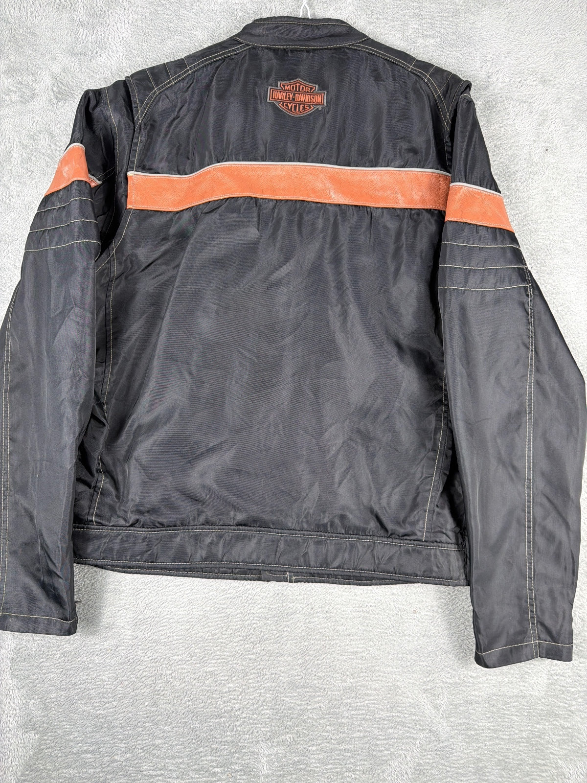 Harley-Davidson Black & Orange MotorClothes Jacket Size L