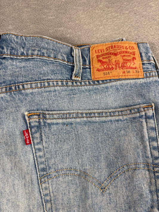 Levi's 514 Classic Straight Fit Blue Denim Jeans W38 L30