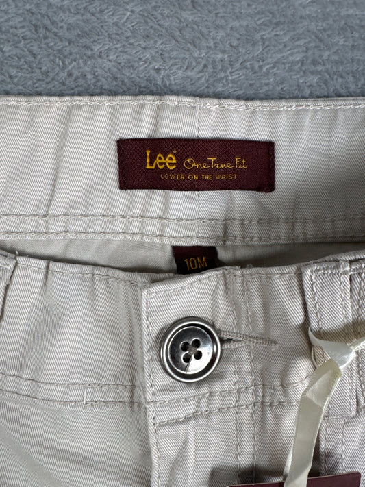 Lee One True Fit Beige Cotton Shorts Size 10