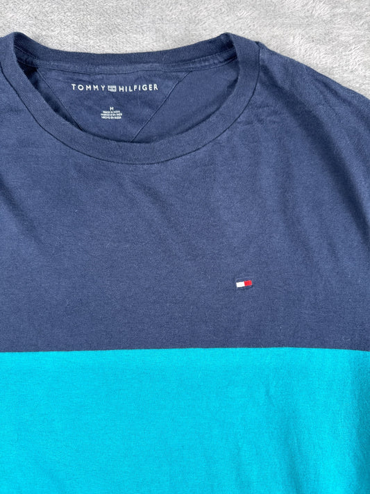 Tommy Hilfiger Men's Colour Block Navy/Turquoise T-Shirt - M