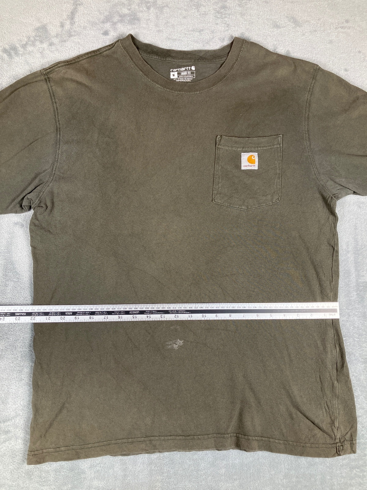 Carhartt Loose Fit Olive Green Pocket T-Shirt Size Medium