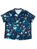 Nike Dri-FIT Blue Black Abstract Pattern Athletic T-Shirt