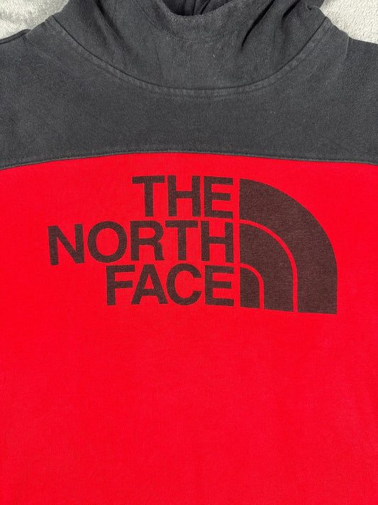 The North Face Red and Black Hooded Sweatshirt Hoodie Small