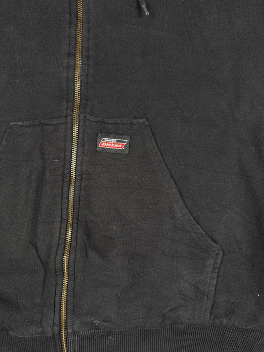 Dickies Men's Black Zip-Up Hoodie with Kangaroo Pocket M