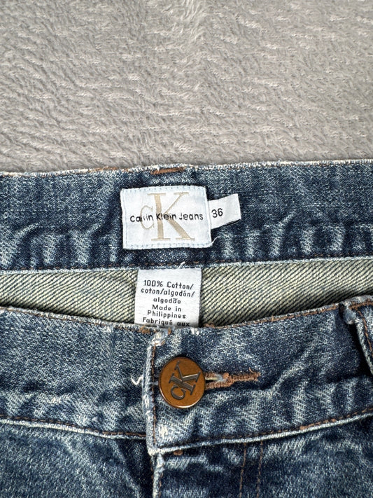 Calvin Klein Denim Shorts with Frayed Hem W36