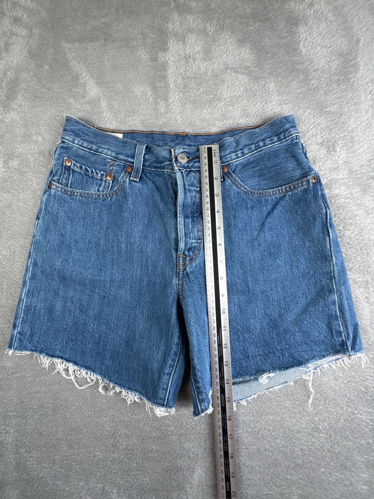 Levi's Premium Capital E 501 Blue Denim Cut-Off Shorts W27
