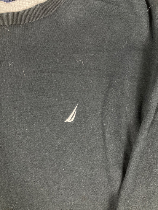 Nautica Black Crewneck Sweatshirt with Logo Size L