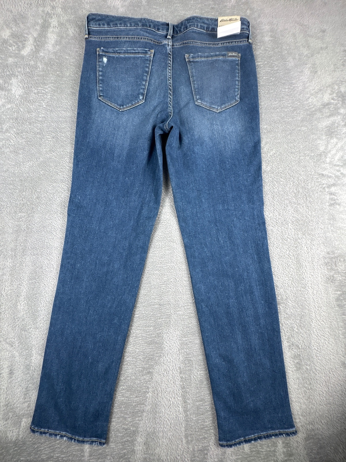Brand New Eddie Bauer Slim Straight Blue Denim Jeans Size 14
