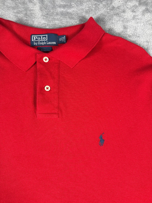 Retro Vintage Polo Ralph Lauren Custom Fit Red Polo Shirt XL