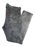 Levi's 510 Black Acid Wash Skinny Jeans W36 L32