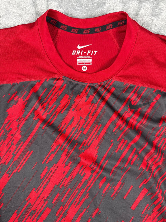 Nike Dri-FIT Red and Black Athletic T-Shirt Medium