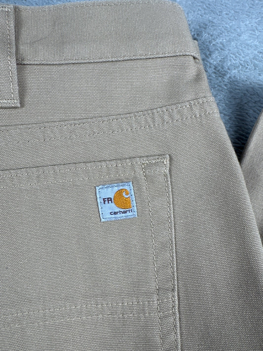 Carhartt Original Fit Work Pants Cat 2 in Khaki Size 16T