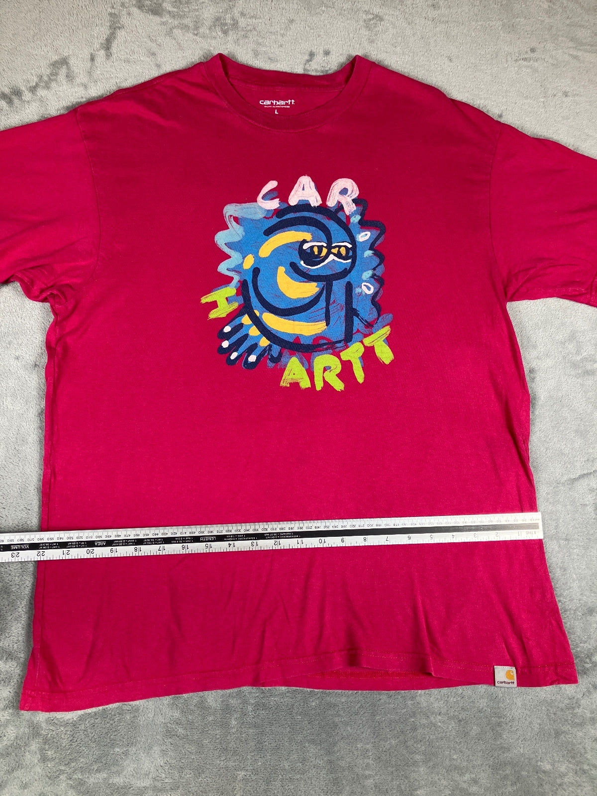 Carhartt Work In Progress Large Red Graphic T-Shirt Size L