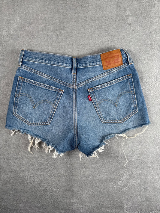 Levi's 501 High Waist Distressed Denim Shorts - W27