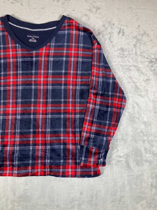 Nautica Men's Long Sleeve Plaid Vintage Shirt Size Large