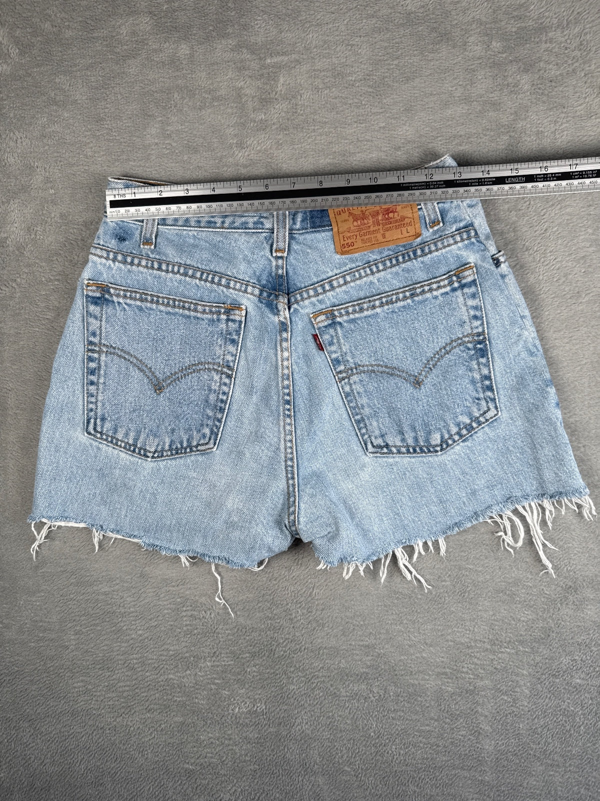 Levi's 550 High-Waisted Light Blue Denim Shorts - Size 8