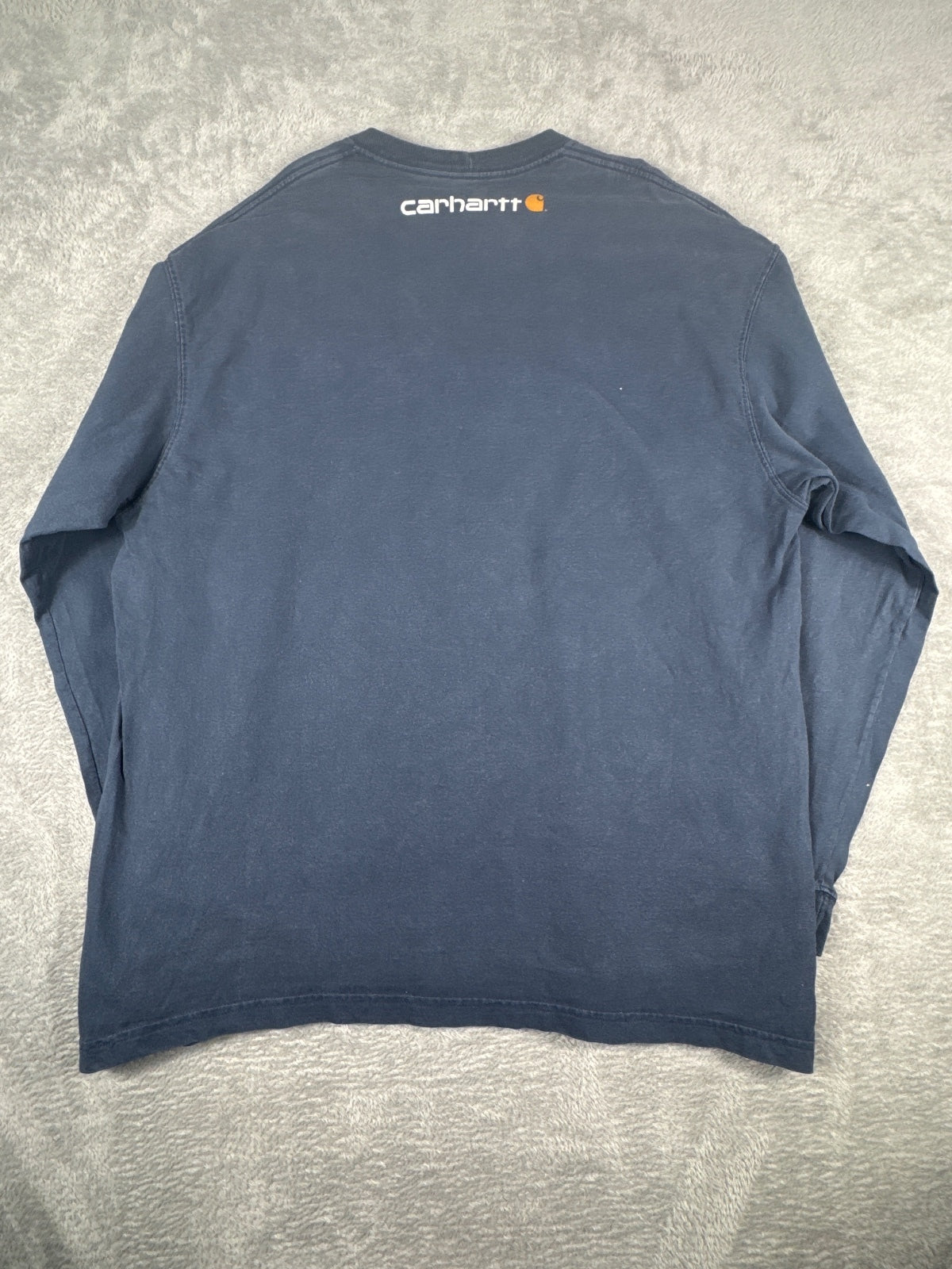 Carhartt Navy Blue Long Sleeve Logo T-Shirt Size XL