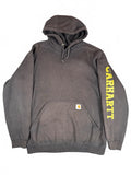 Carhartt Loose Fit Hoodie with Yellow Logo on Sleeve, Medium