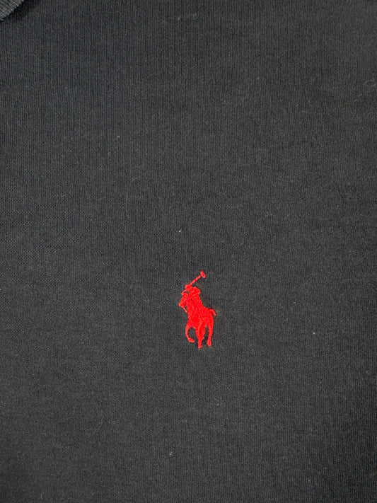 Polo by Ralph Lauren Black Custom Fit Polo Shirt Size L
