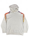 Adidas White Hoodie with Rainbow Shoulder Stripes