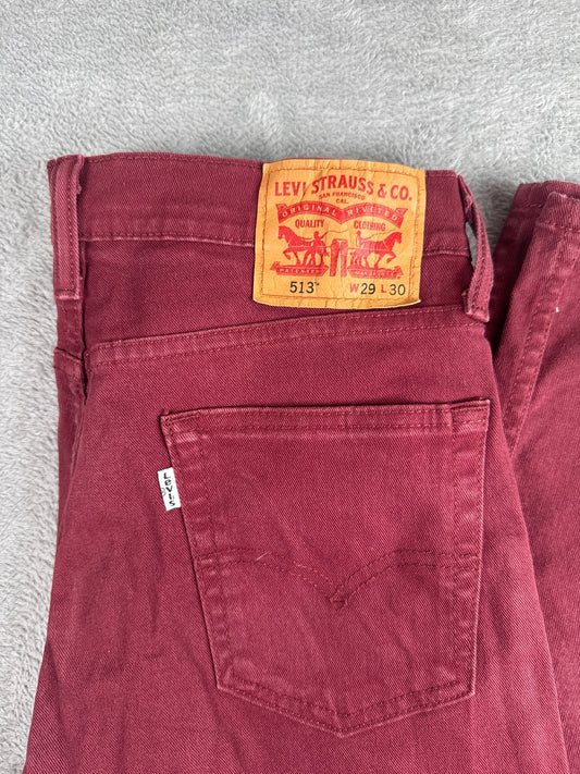 Levi's 513 Slim Straight Burgundy Jeans W29 L30