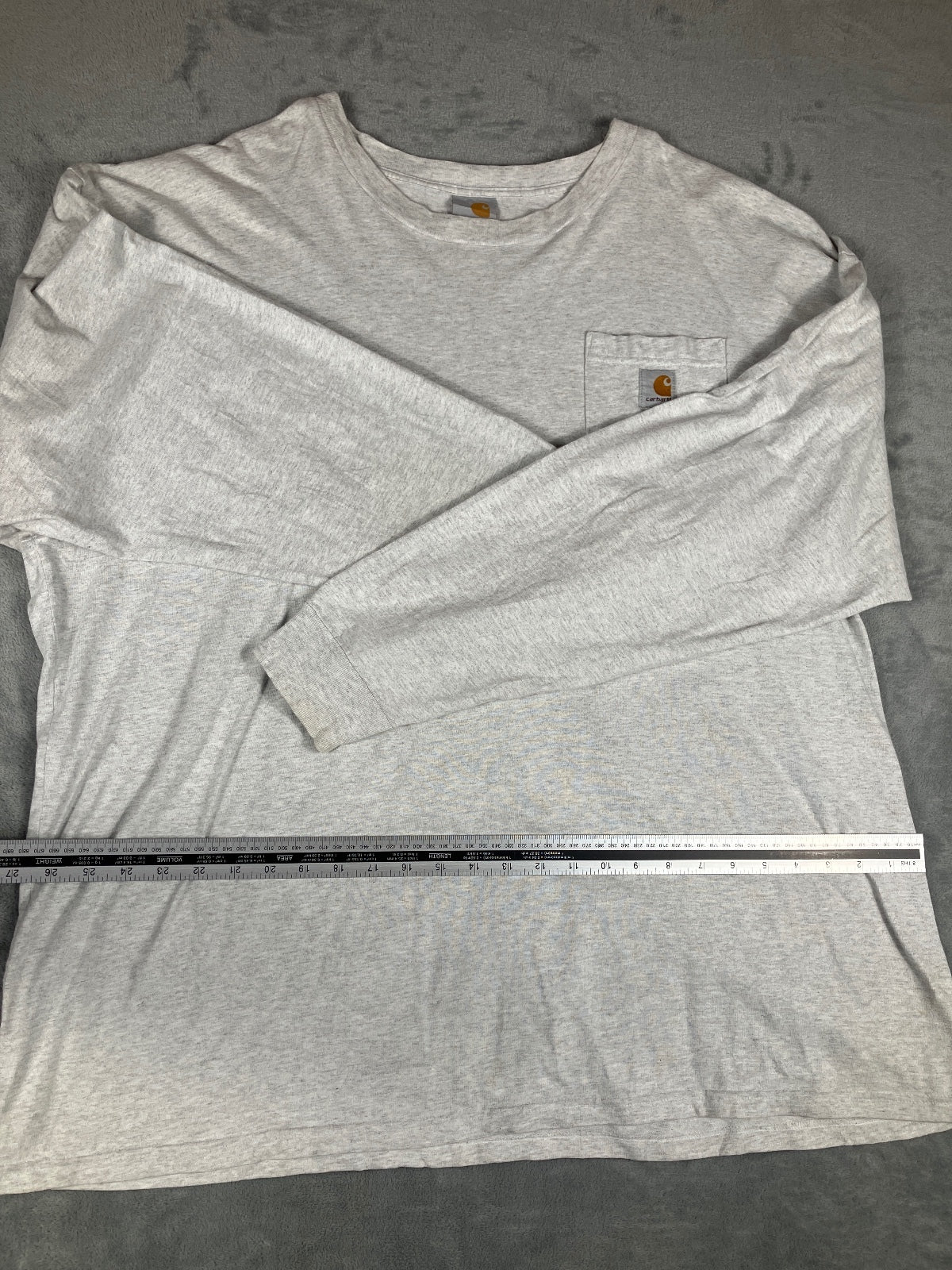 Carhartt Long Sleeve Pocket T-Shirt Light Grey Size 2XL