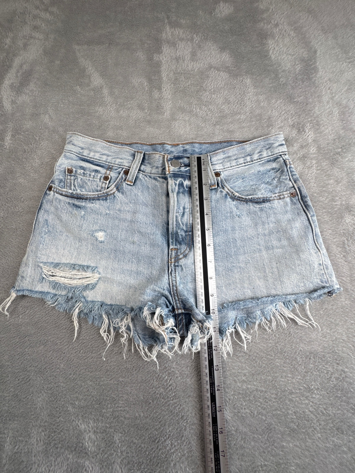 Levi's Premium Capital E 501 Light Blue Denim Shorts W27