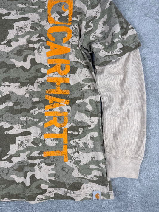 Carhartt Boys' Long Sleeve Layered Look Camo T-Shirt Size L