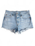 Levi's 501 Light Blue Denim Cutoff Shorts W28
