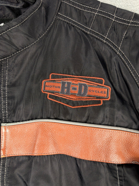 Harley-Davidson Black & Orange MotorClothes Jacket Size L