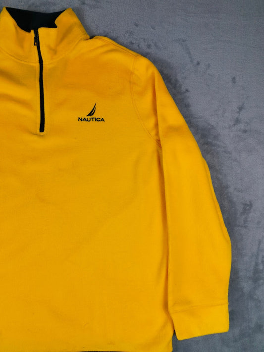 Nautica Yellow Half-Zip Fleece Pullover Sweatshirt XL
