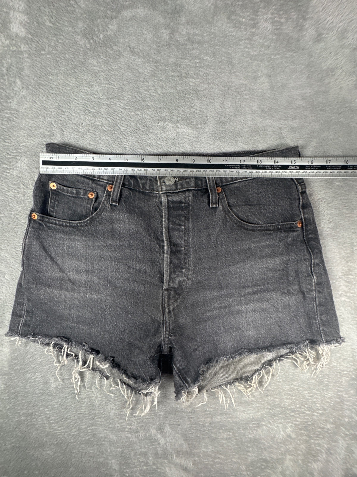 Levi's 501 Black Denim Cutoff Shorts W29