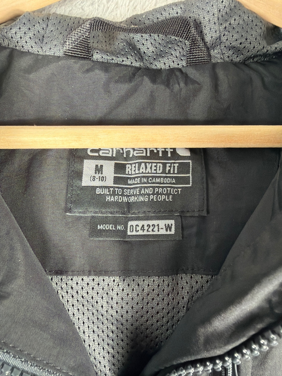 Carhartt Rain Defender Black Relaxed Fit Jacket Size M