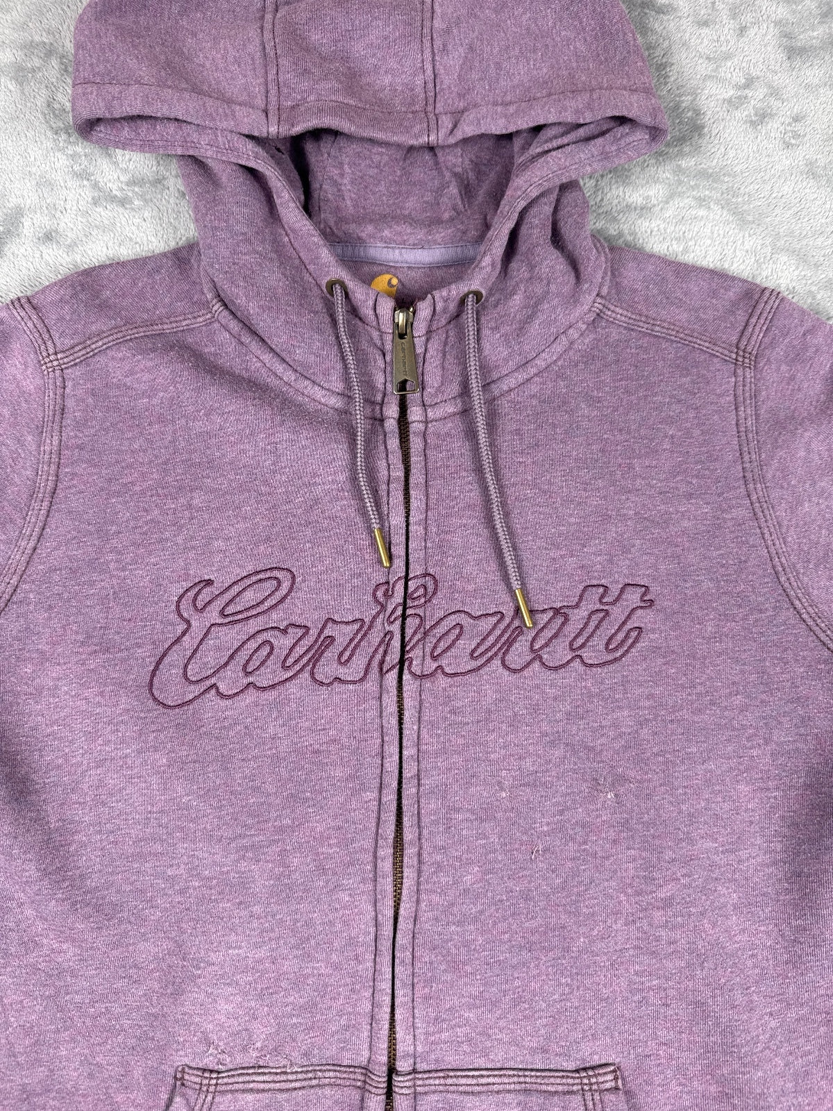 Carhartt Purple Zip-Up Hoodie Sweatshirt Size L