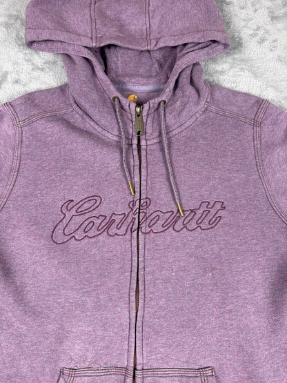Carhartt Purple Zip-Up Hoodie Sweatshirt Size L