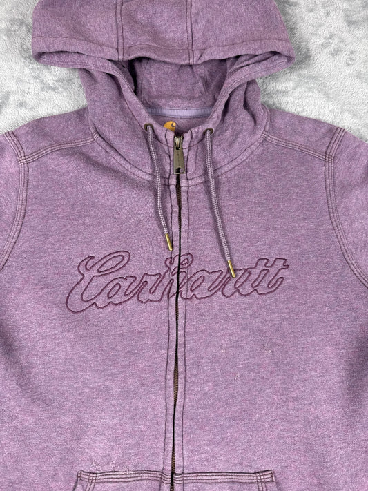 Carhartt Purple Zip-Up Hoodie Sweatshirt Size L