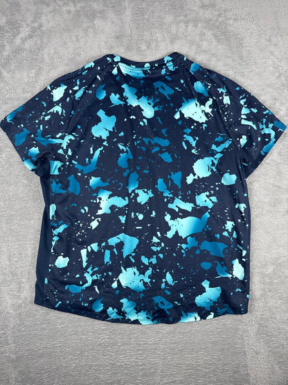 Nike Dri-FIT Blue Black Abstract Pattern Athletic T-Shirt