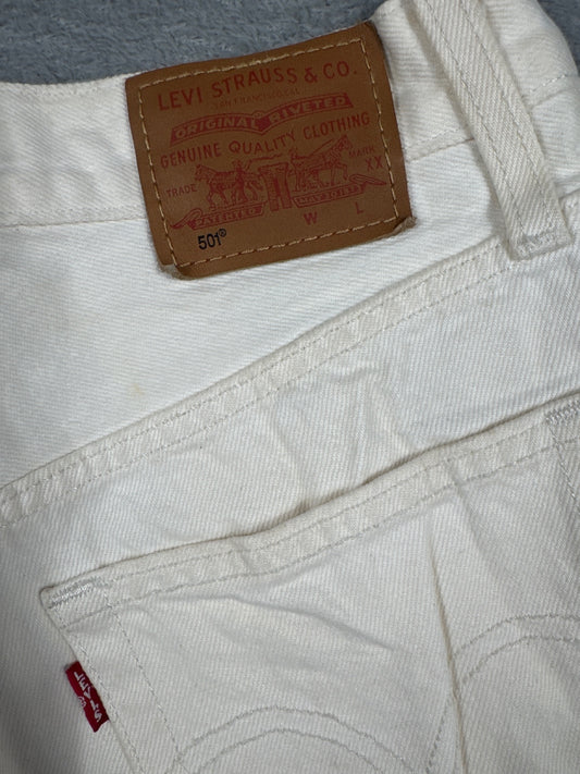 Levi's 501 White Denim Shorts W24