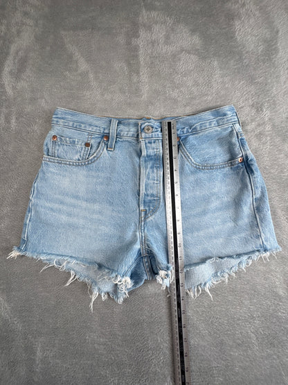 Levi's 501 Light Blue Denim Cutoff Shorts W28