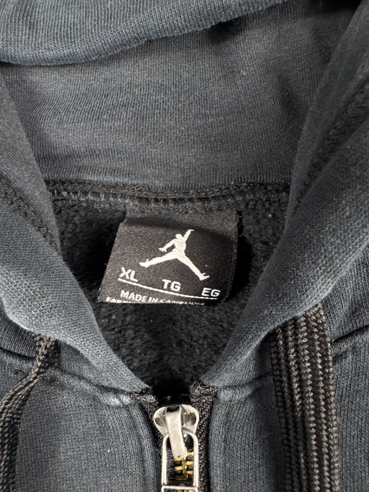 Jordan Men's Black Full-Zip Hoodie Sweatshirt Size XL